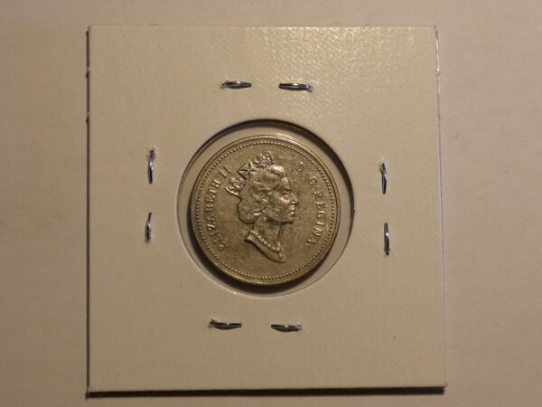 Canadian coin with Queen Elizabeth II.