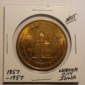 Gold coin commemorating Webster City, Iowa.