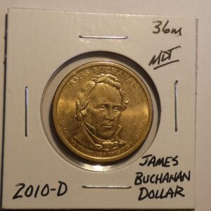 2010-D James Buchanan dollar coin.