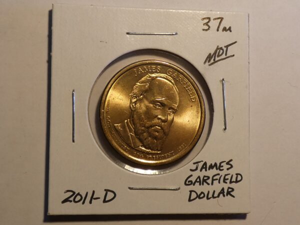 2011-D James Garfield dollar coin.