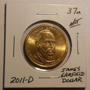 2011-D James Garfield dollar coin.