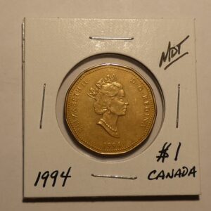 1994 Canadian one dollar coin.