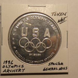 1996 US Olympic Team Token with Olympic rings.