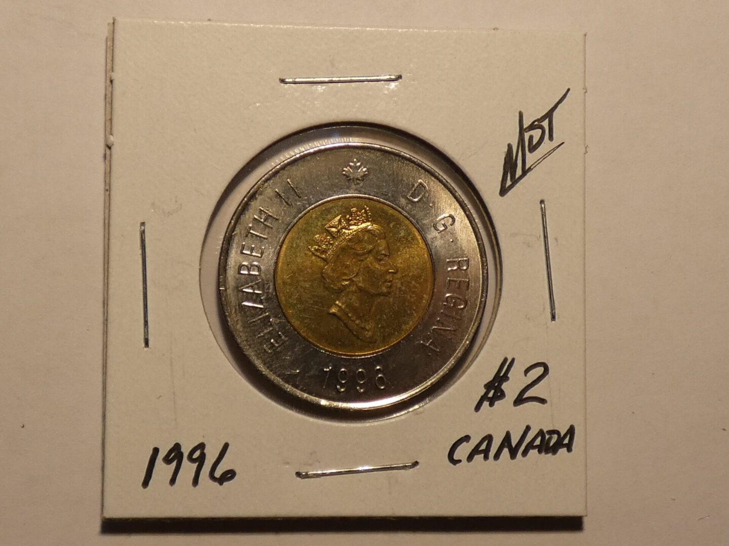 1998 Canadian two dollar coin.