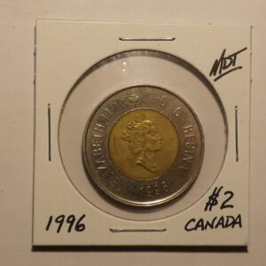 1996 Canadian coin with Queen Elizabeth II.