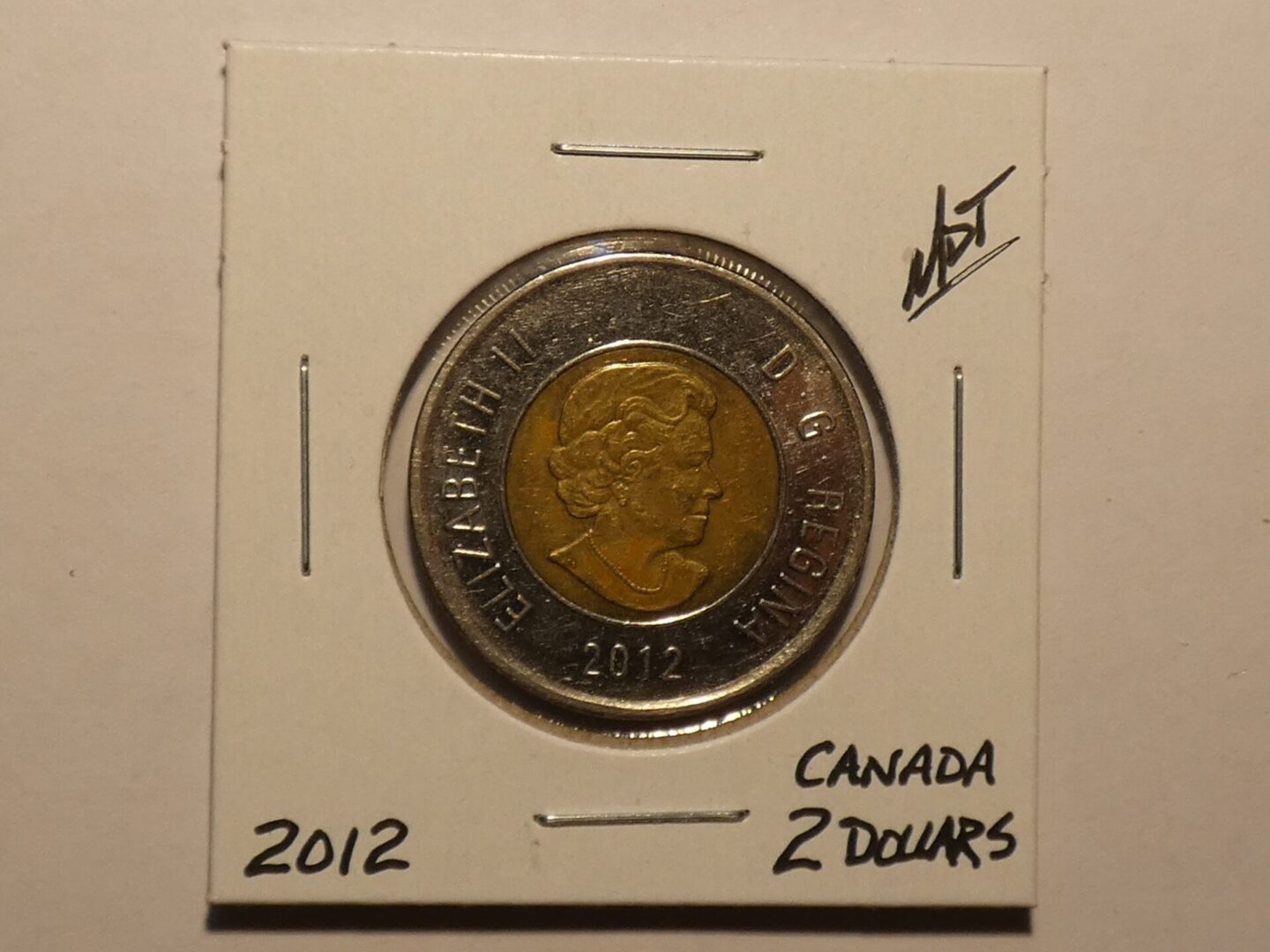 2012 Canadian two dollar coin.