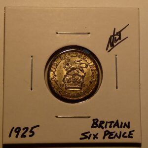 1925 British six pence coin