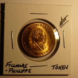 Gold token of Millard Fillmore, 13th US President.